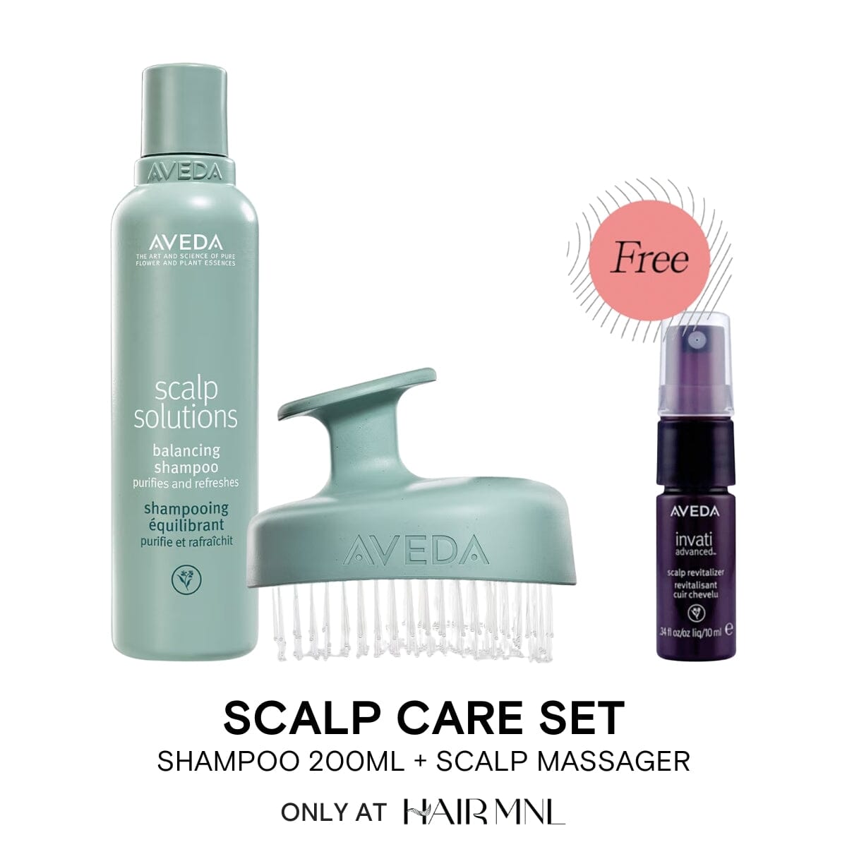 AVEDA Scalp Solutions Scalp Care Shampoo & Scalp Massager HairMNL Exclusive Set